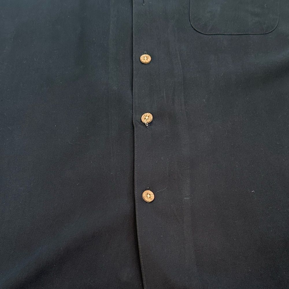 Harold Powell Black Silk Short Sleeve Shirt - Picture 9 of 9